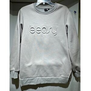 Beasy Pullover Sweatshirt Embossed Logo Crew Neck Casual Top Size M